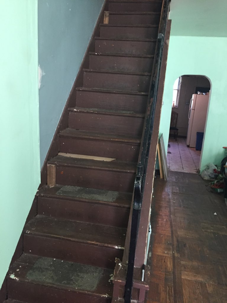 before staircase repair
